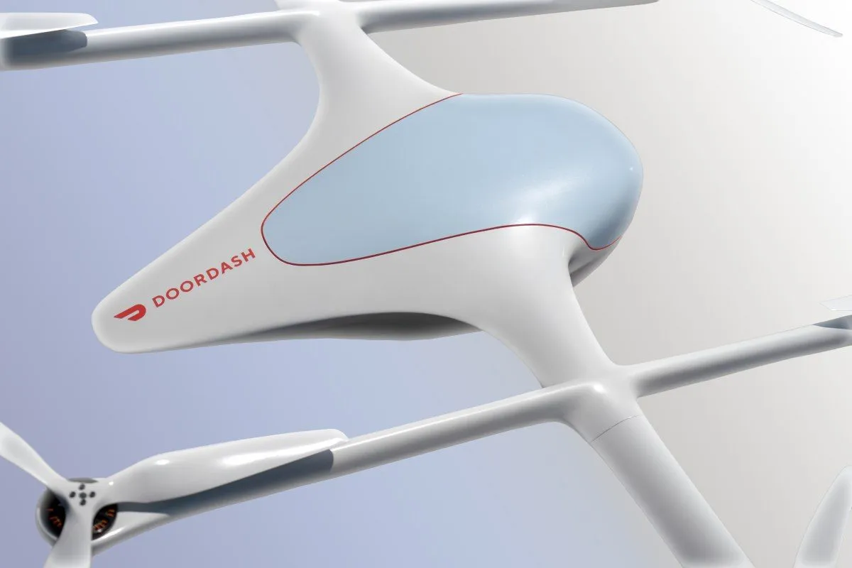 DoorDash Air autonomous delivery drone during a test flight