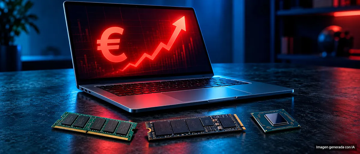 Illustration showing the percentage of manufacturing costs represented by the CPU, RAM and SSD in a laptop