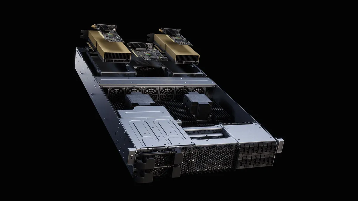 Tarjeta gráfica de Nvidia sobre un fondo oscuro