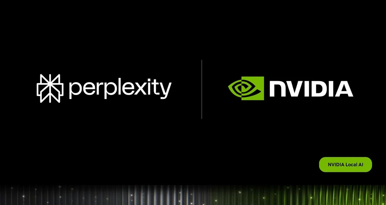 Logotipos de Perplexity y NVIDIA sobre un fondo oscuro