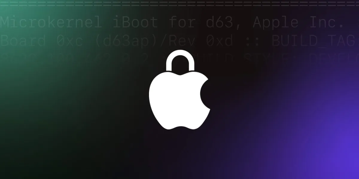 iOS security icon on a dark background