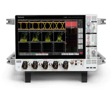 Osciloscopio Tektronix de la serie 7 con su pantalla de fósforo digital encendida