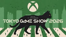 Gato negro, mascota de Xbox, cruzando una calle de Tokio bajo el anuncio de Tokyo Game Show 2026