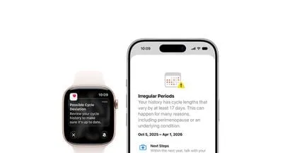Funciones de control del ciclo en la app Salud