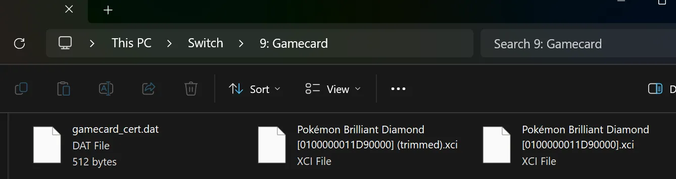 Captura de la herramienta DBI mostrando el certificado de un juego