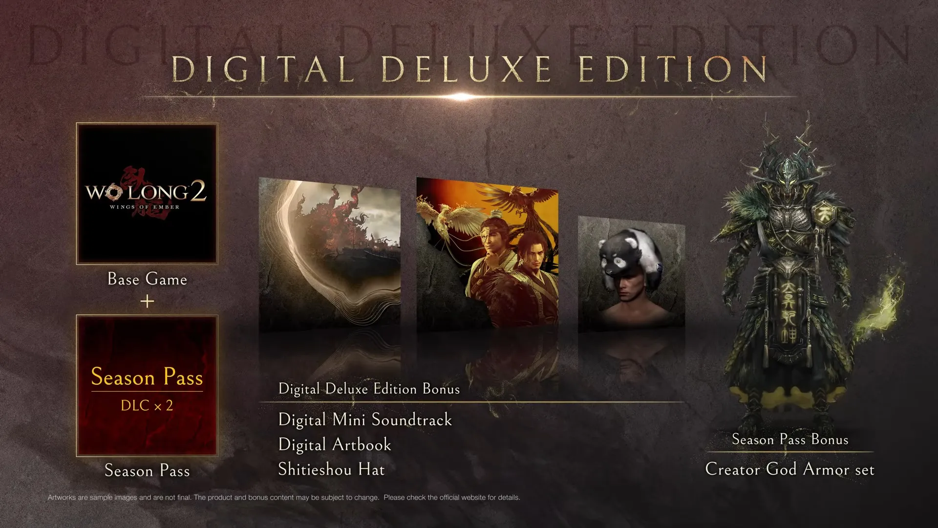 Edición Digital Deluxe de Wo Long 2: Wings of Ember con su contenido adicional