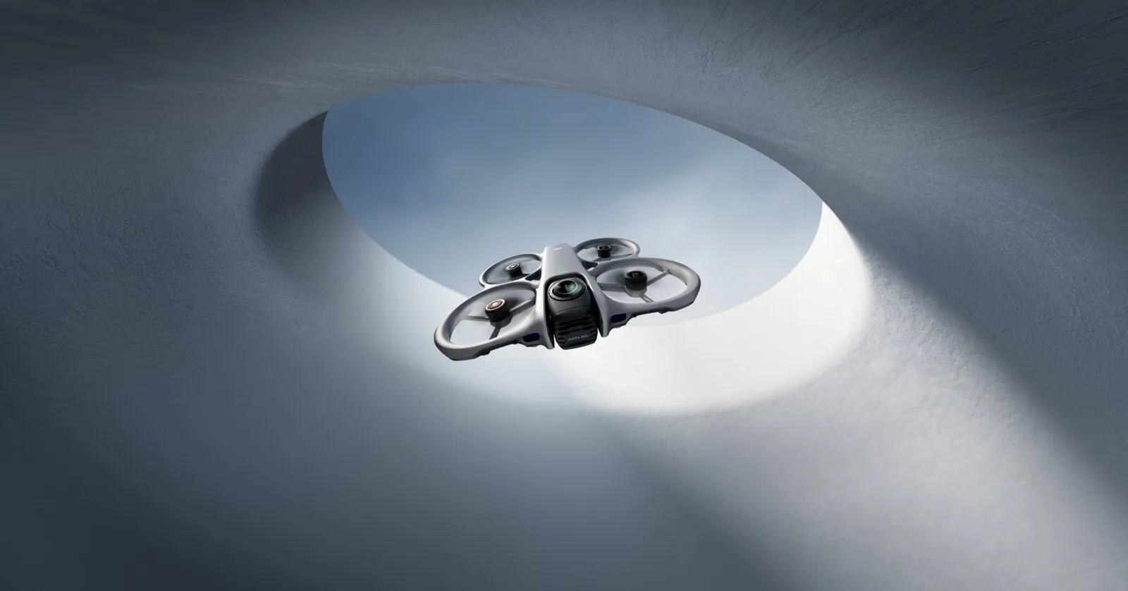 Official render of the DJI Avata 360 with its built-in prop guards