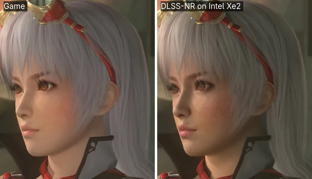 Segunda comparativa de Dead or Alive 5 Last Round, junto a un efecto de fuego