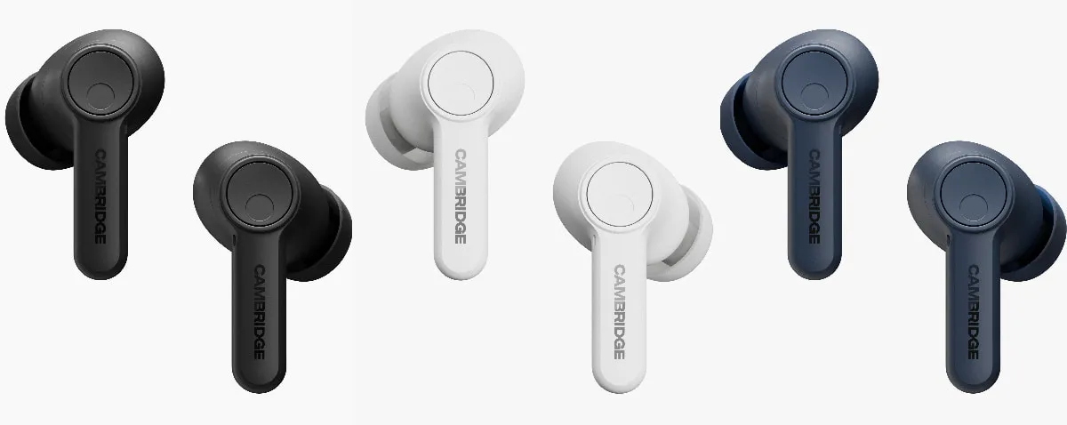 Los tres acabados disponibles: negro, blanco y azul