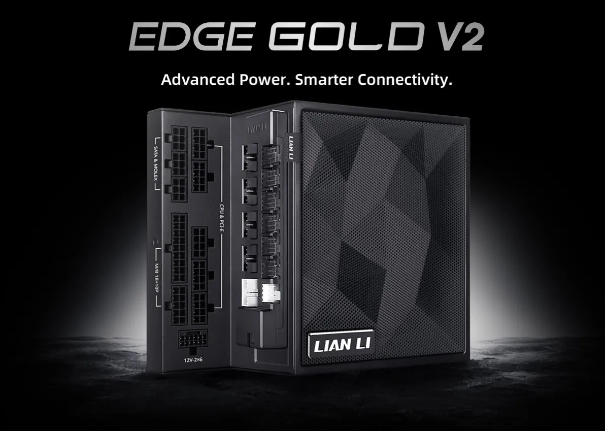 Fuente Edge V2 con los conectores orientados hacia el exterior