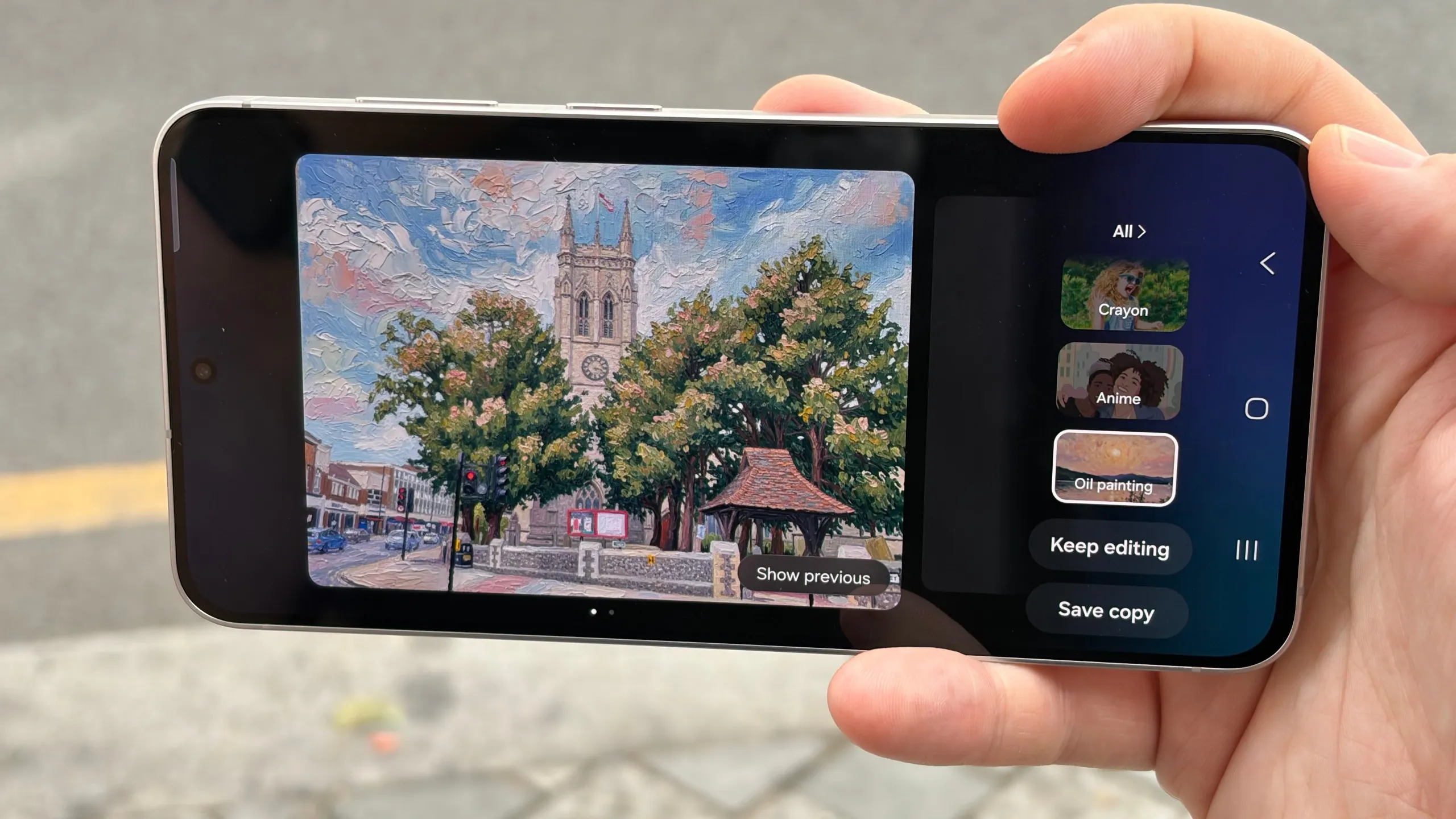 Herramienta de edición de imagen con IA en el Galaxy S26 FE