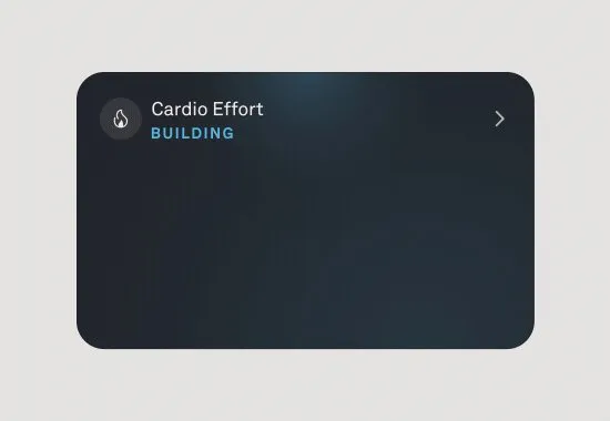 Cardio Effort card in Oura displaying the Building category