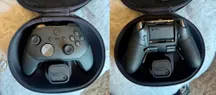 Prototipo del mando Xbox Elite Series 3 junto a su estuche de viaje
