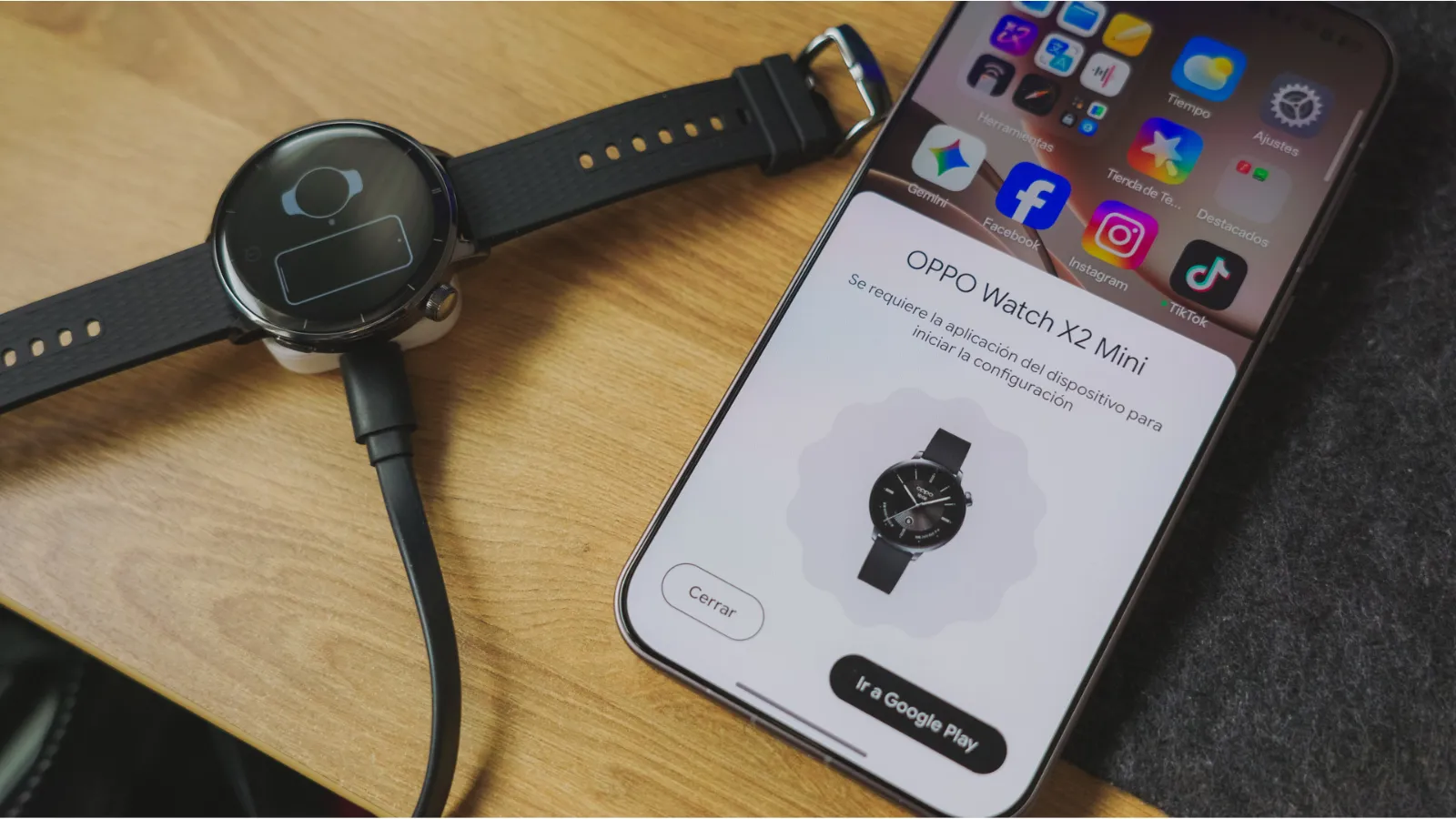 Aviso de emparejamiento del OPPO Watch X2 Mini en un teléfono Android