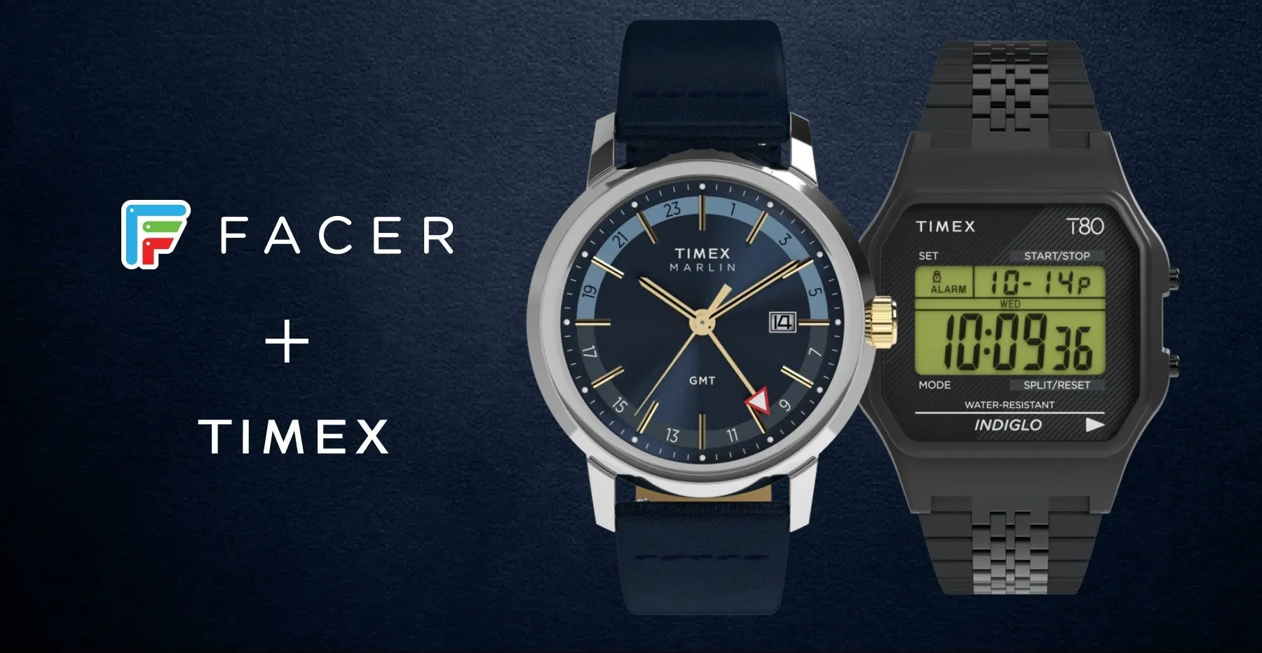Image of the Facer and Timex collaboration bringing classic watch faces to the smartwatch