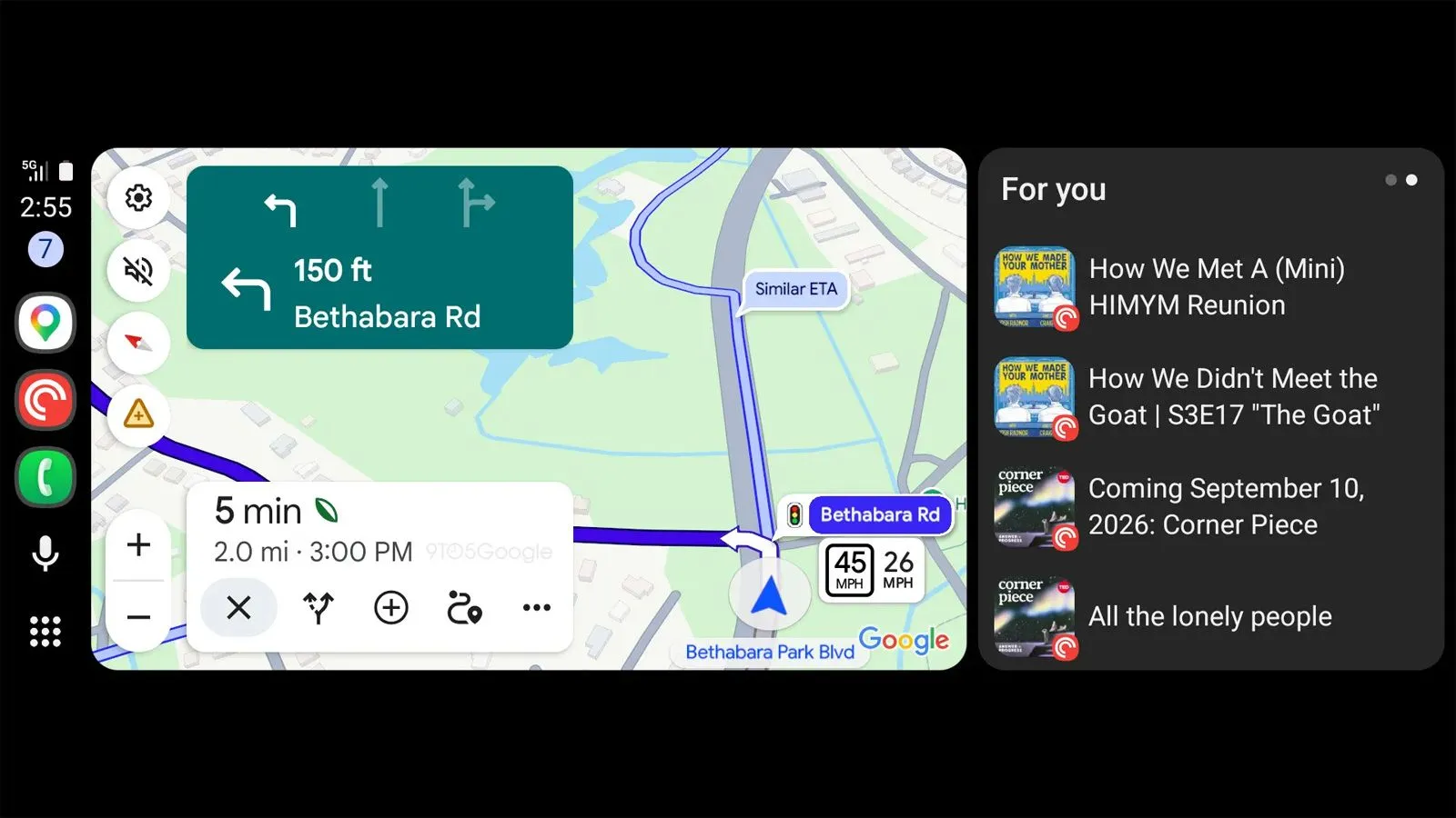 Indicaciones detalladas de giro tras un semáforo en Google Maps sobre Android Auto