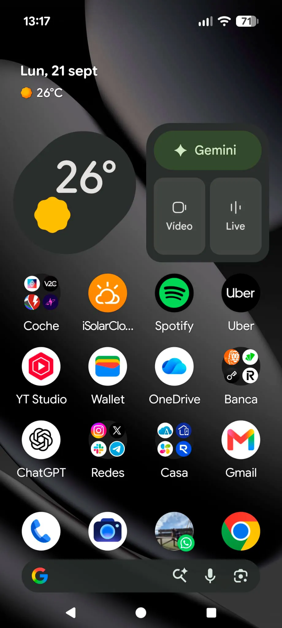 Menús del sistema en el Google Pixel 11 Pro XL