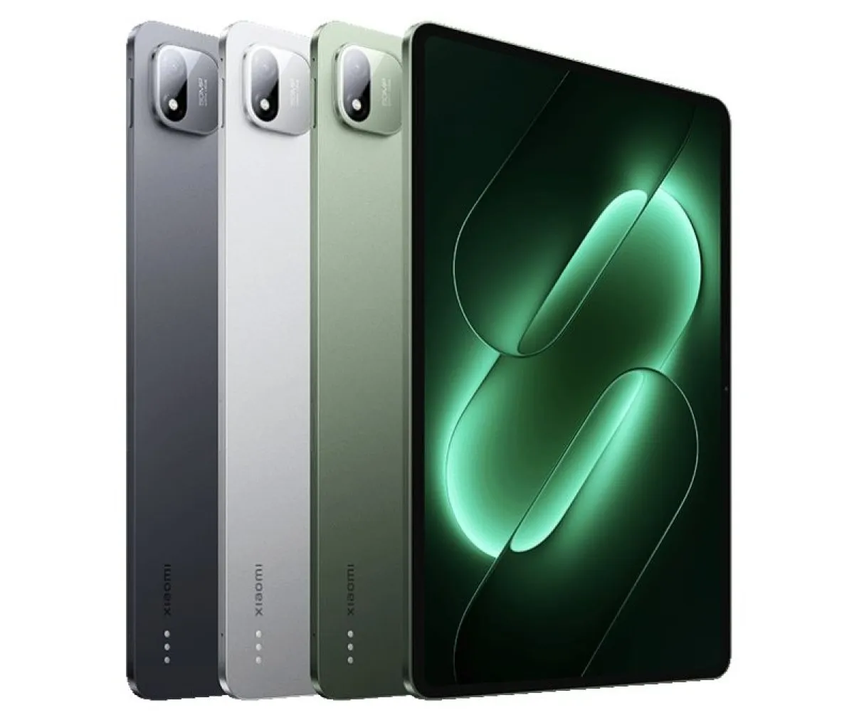 El Xiaomi Pad 9 Pro en sus tres acabados: negro, plata y verde Spruce Green