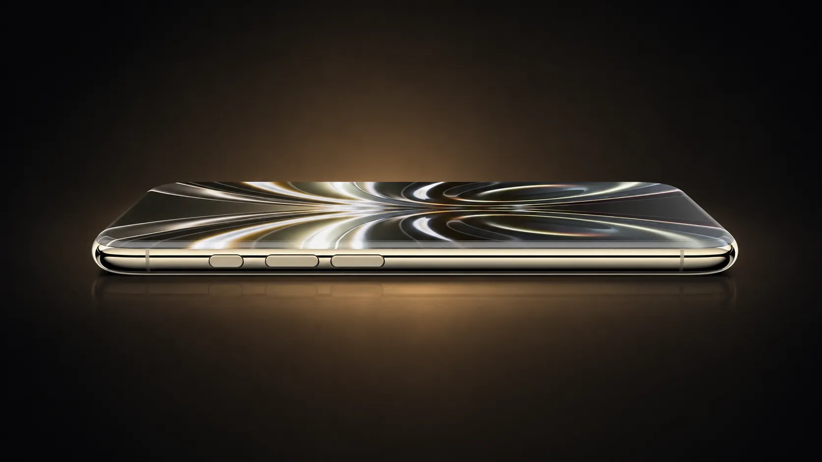 Render de un iPhone con cristal curvo envolviendo los laterales