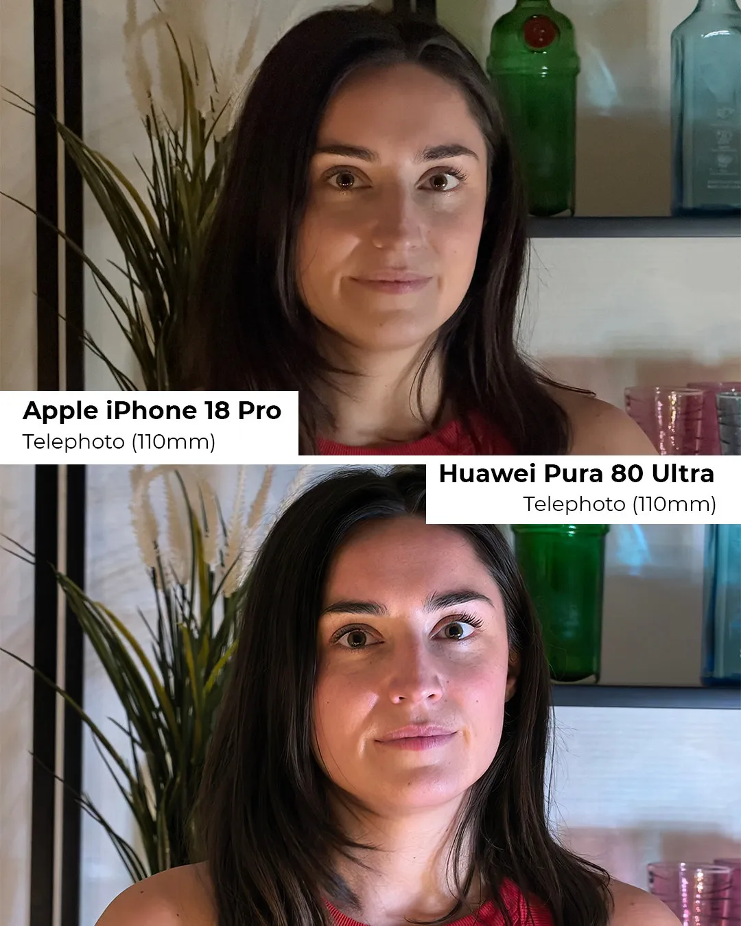 Detalle de una muestra de cámara del iPhone 18 Pro