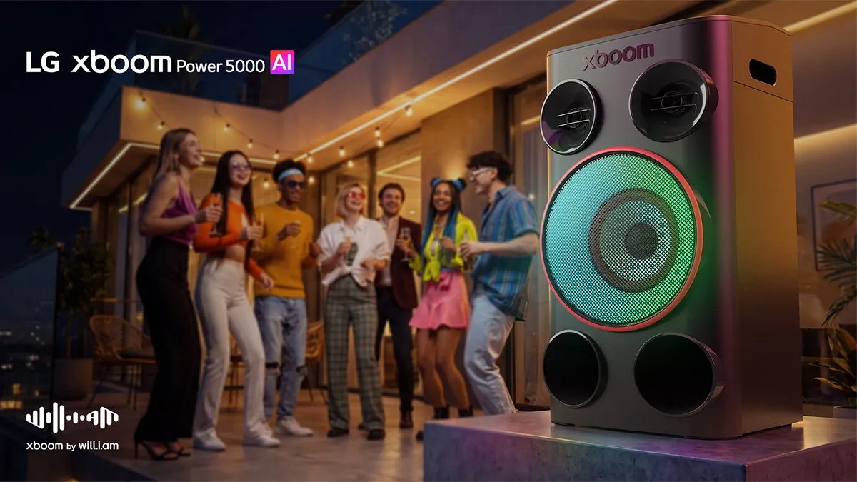 LG xboom Power speaker with multicolour lighting and a party feel