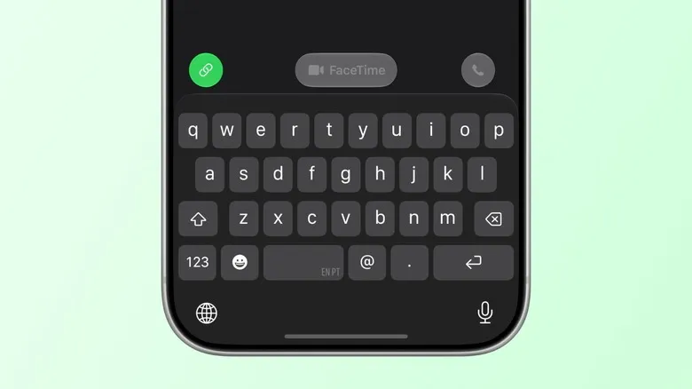 Botón para compartir el enlace de una llamada de FaceTime en la app del iPhone