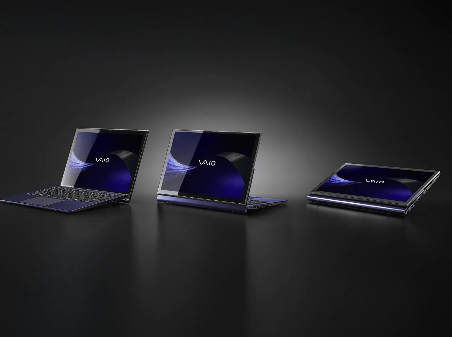 Vista lateral del portátil VAIO Kachi-iro con la tapa cerrada