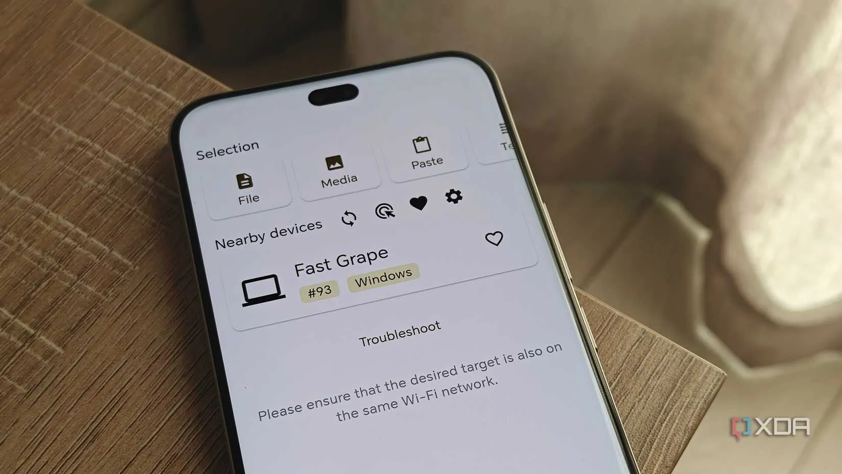 LocalSend en la pantalla de un teléfono móvil