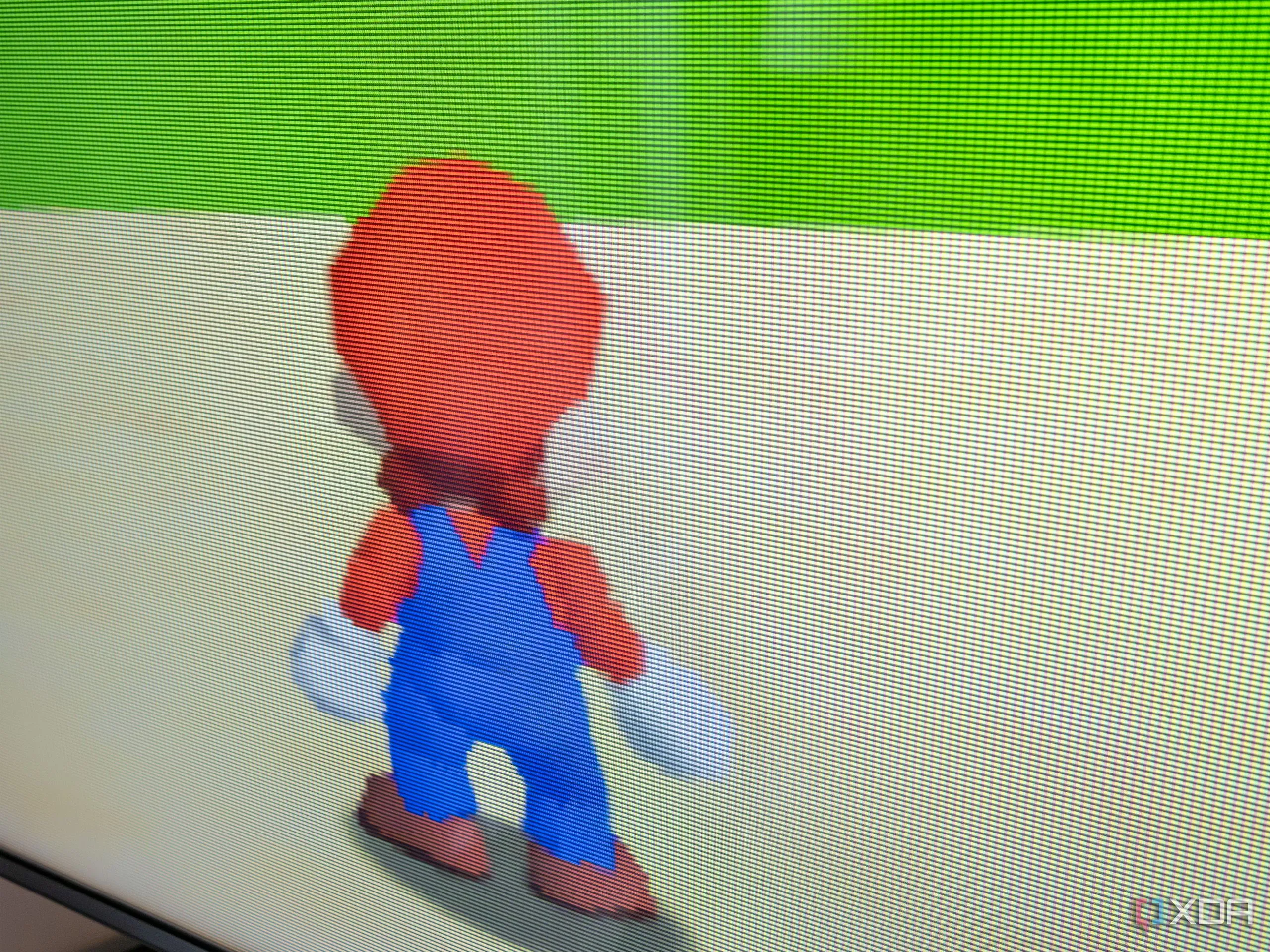 Super Mario 64 con el modo CRT y líneas de escaneo activados