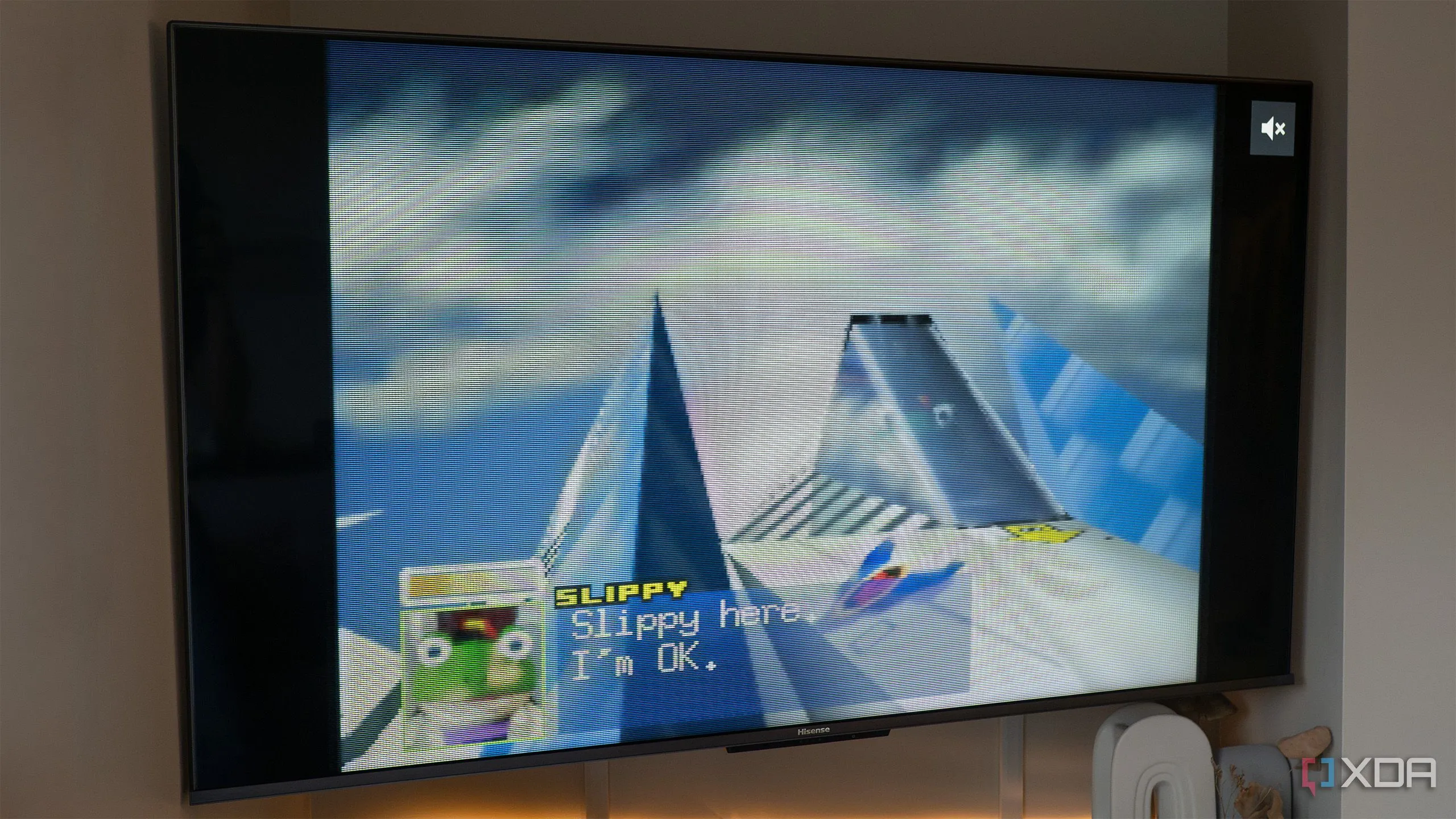 Star Fox 64 con el modo CRT activado