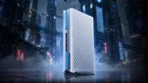 Minisforum AtomMan G1 Pro gaming Mini PC on a light surface