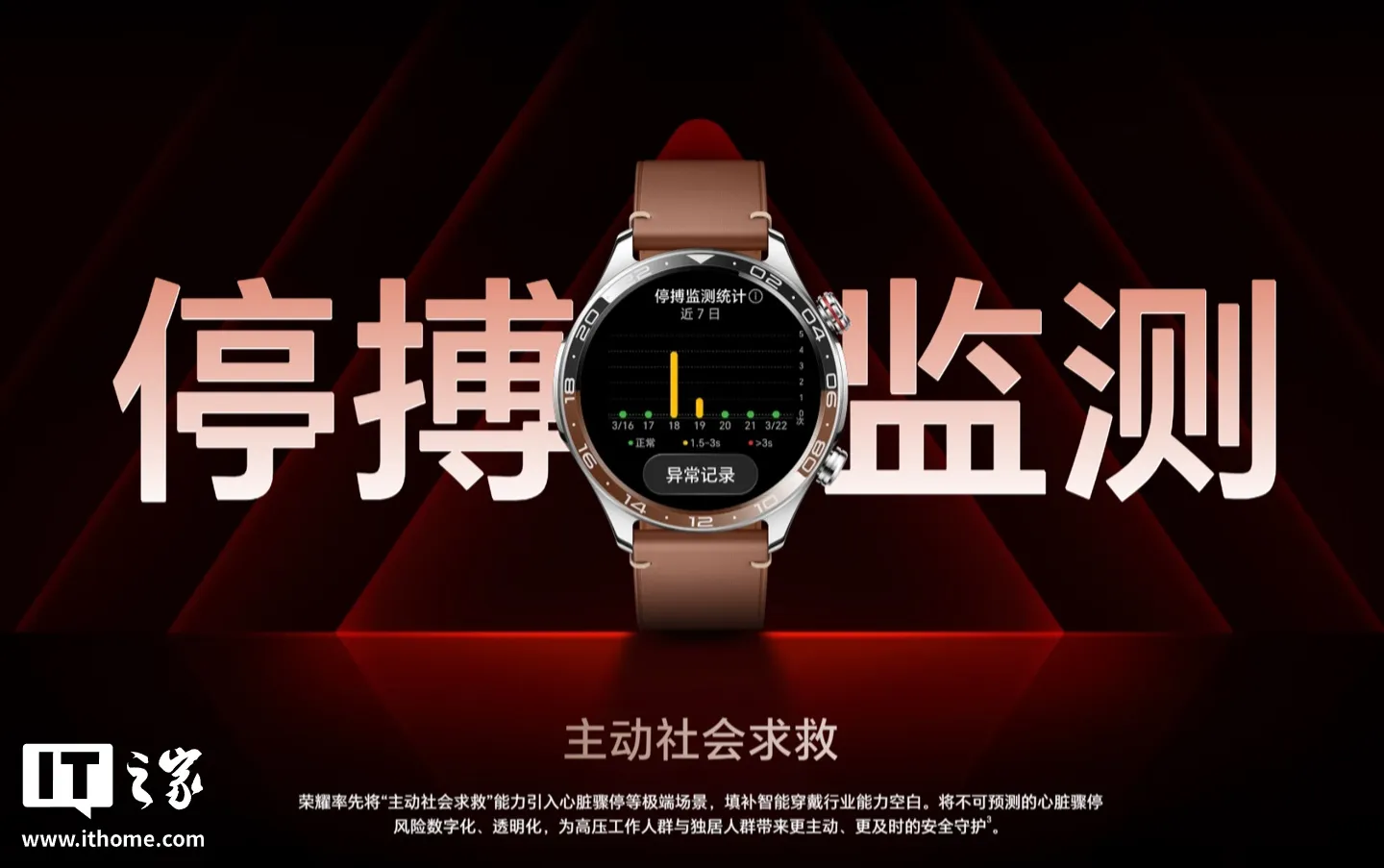 Pantalla del Honor Watch 6 Pro mostrando una alerta de paro cardíaco detectado