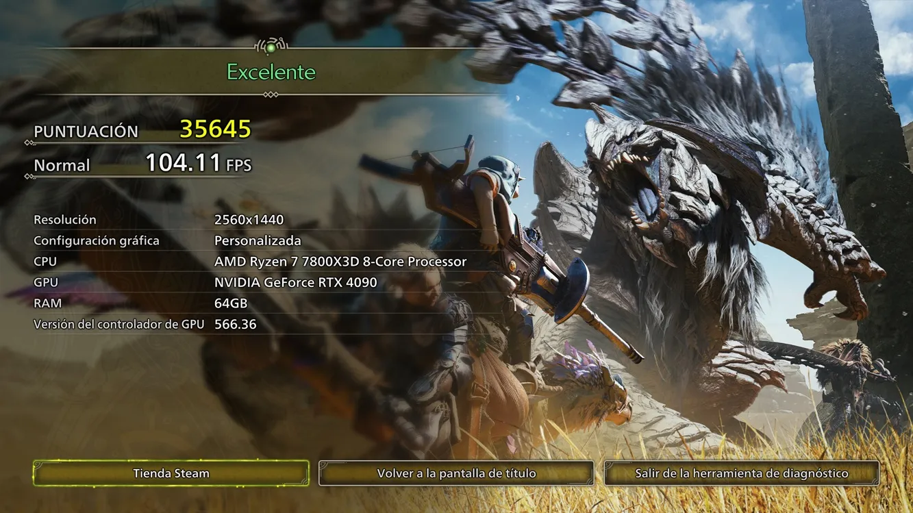 Performance chart in Monster Hunter Wilds