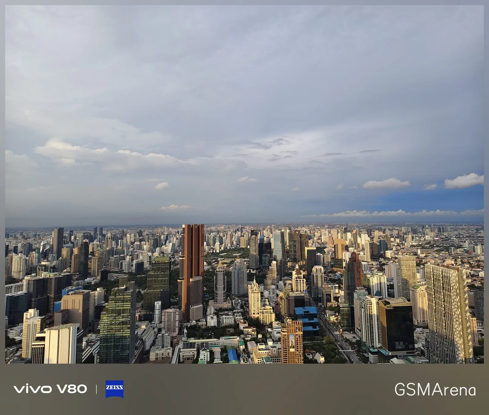 Panorámica de un horizonte urbano al atardecer