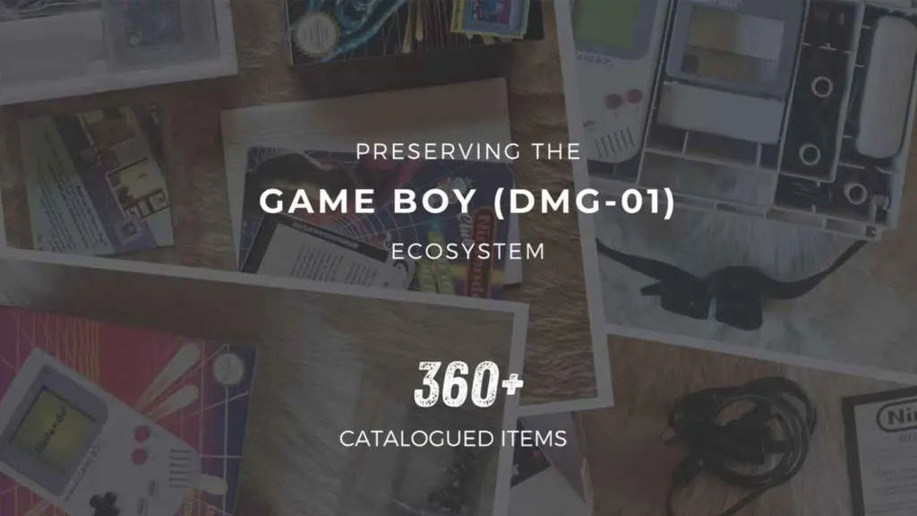 Pantalla del catálogo del Game Boy Museum en una Game Boy