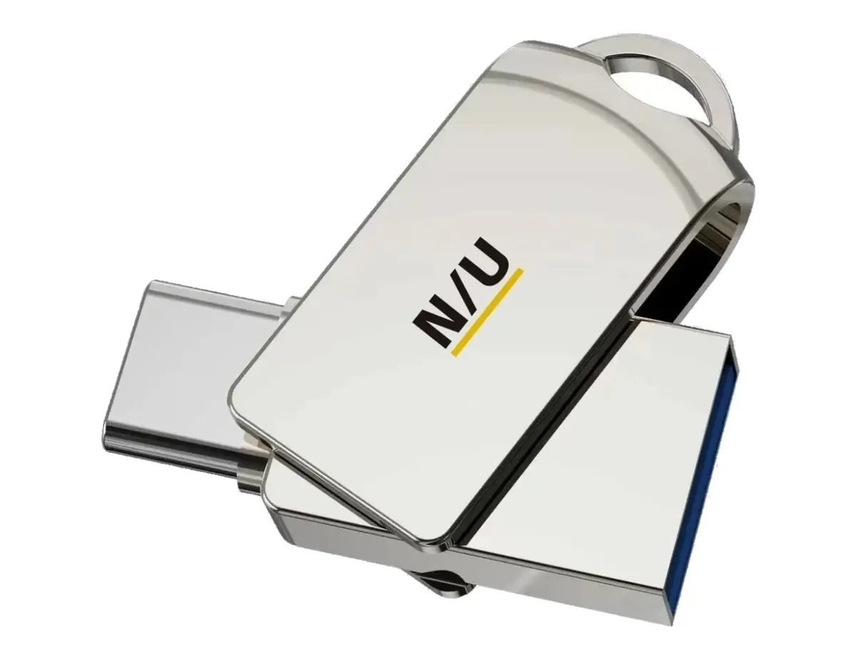 Llavero USB N/U NU-UFD con carcasa giratoria y conectores Type-A y Type-C