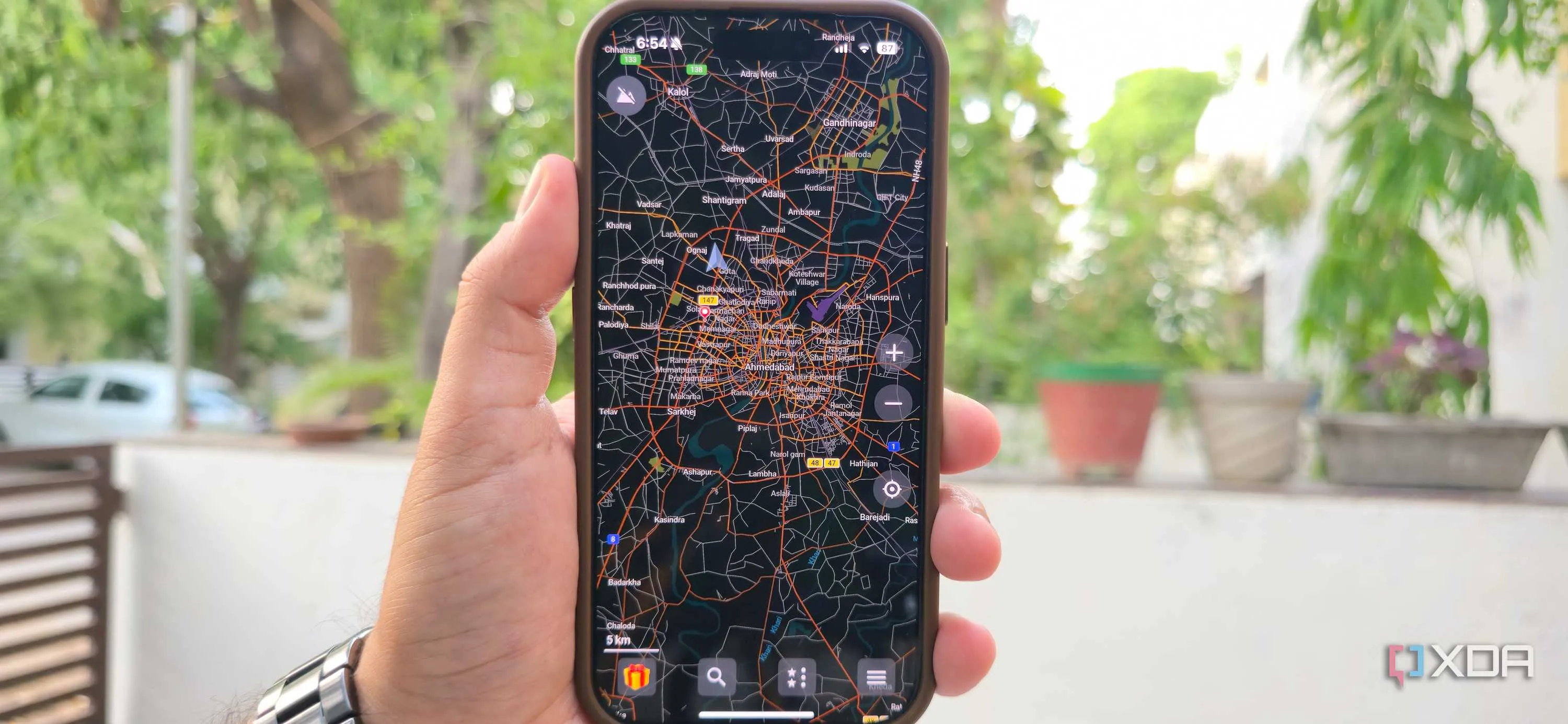 Interfaz de Organic Maps en un iPhone, vista 2