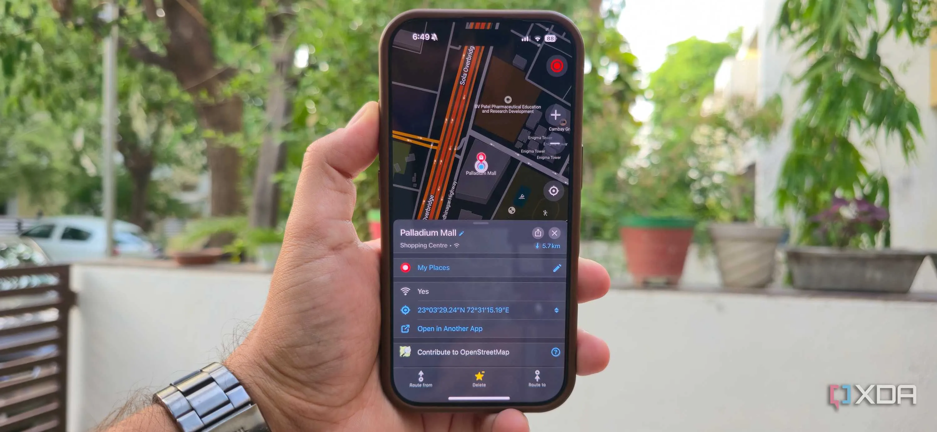 Interfaz de Organic Maps en un iPhone, vista 4