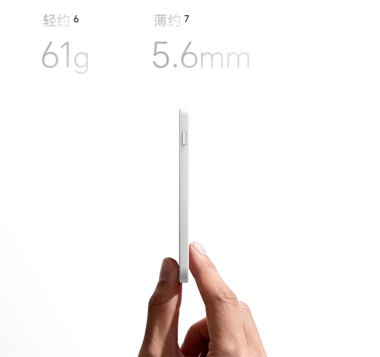 HONOR Life S3 sostenido en la mano con la indicación de 3,68 pulgadas y 259 PPI