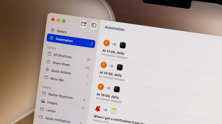 Distintas acciones automatizadas en la aplicación Shortcuts de Apple