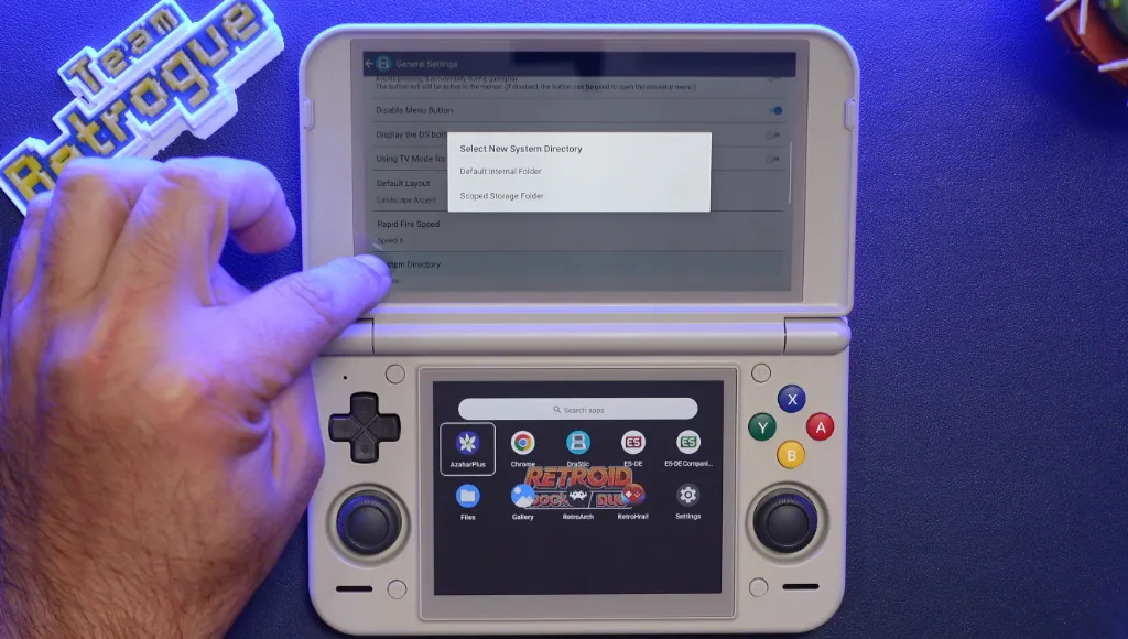 Ajustes de almacenamiento con ámbito en el emulador de Nintendo DS