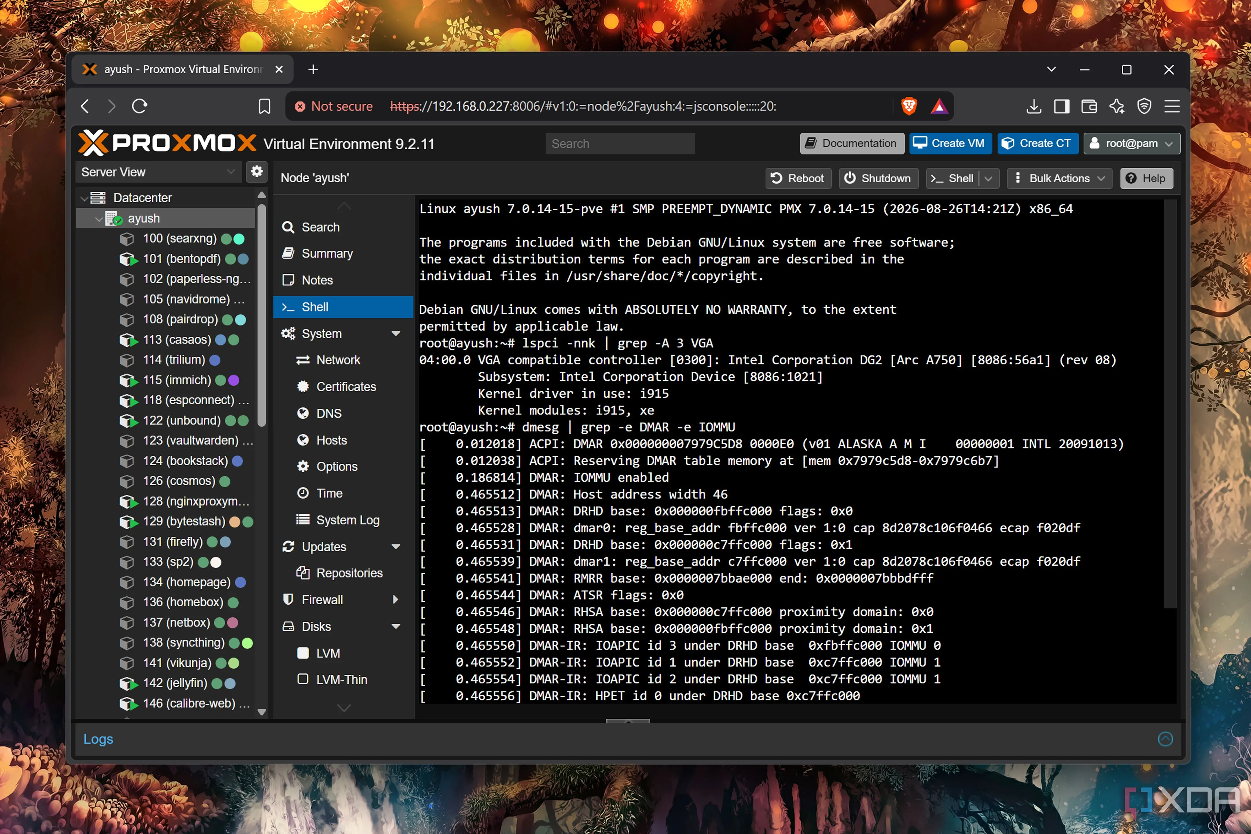 Passthrough de la Intel Arc A750 a un contenedor LXC de Proxmox