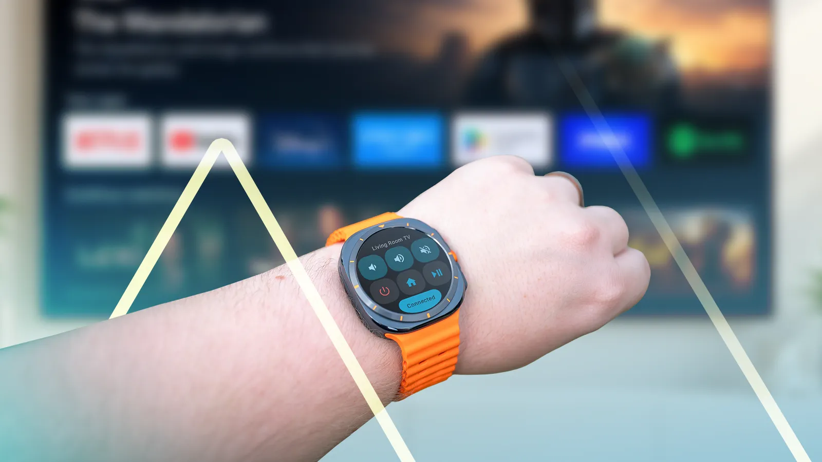 Reloj inteligente usado como mando a distancia del televisor