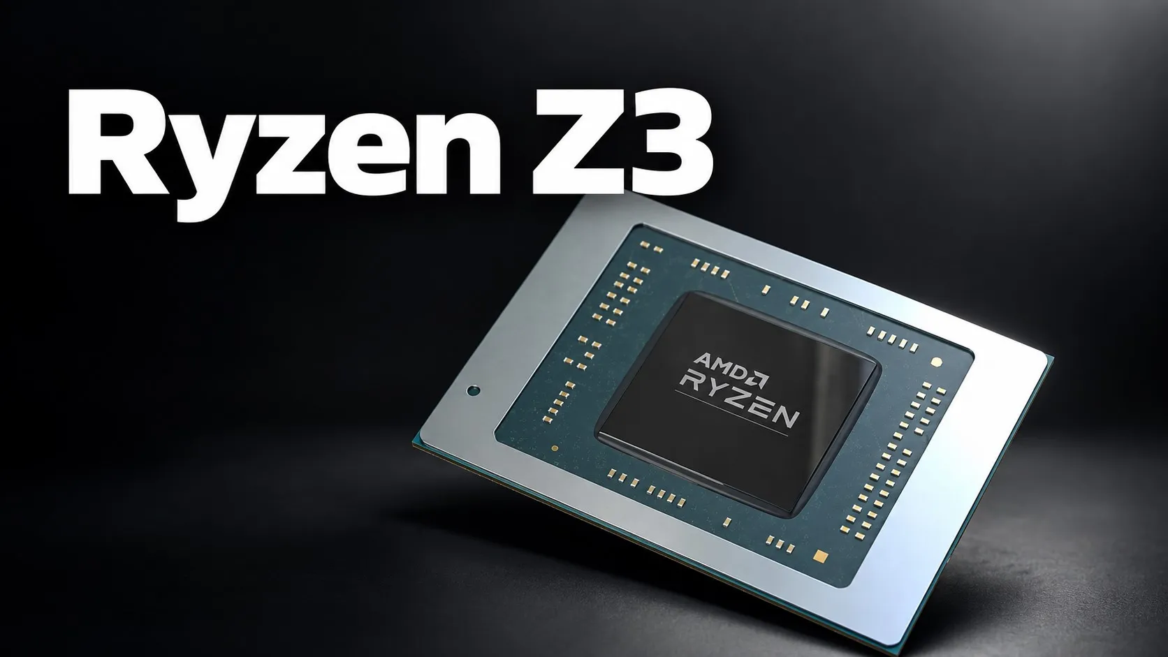 Render of an AMD Ryzen processor with the Ryzen Z3 name highlighted