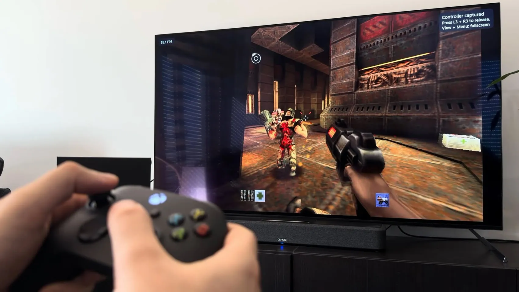 Escena de Quake II a 38,1 FPS en la demo para Xbox
