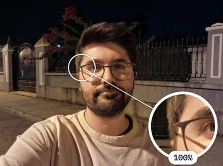 Selfie nocturno con el modo individual