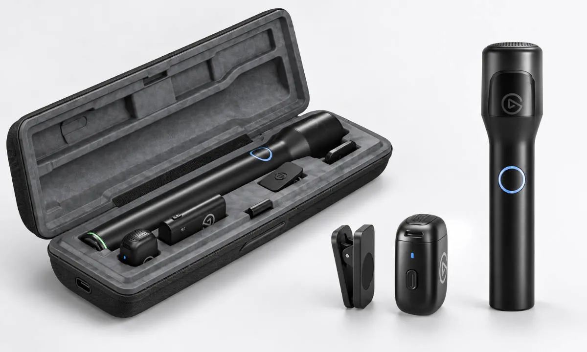 Elgato Wave Go insertado en el Smart Handle para usarse como micrófono de mano