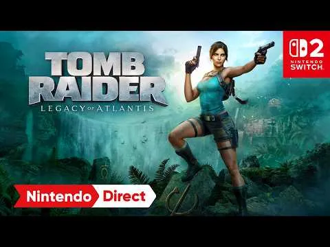 Lara Croft empuñando dos pistolas sobre unas ruinas selváticas, miniatura del tráiler de Tomb Raider: Legacy of Atlantis