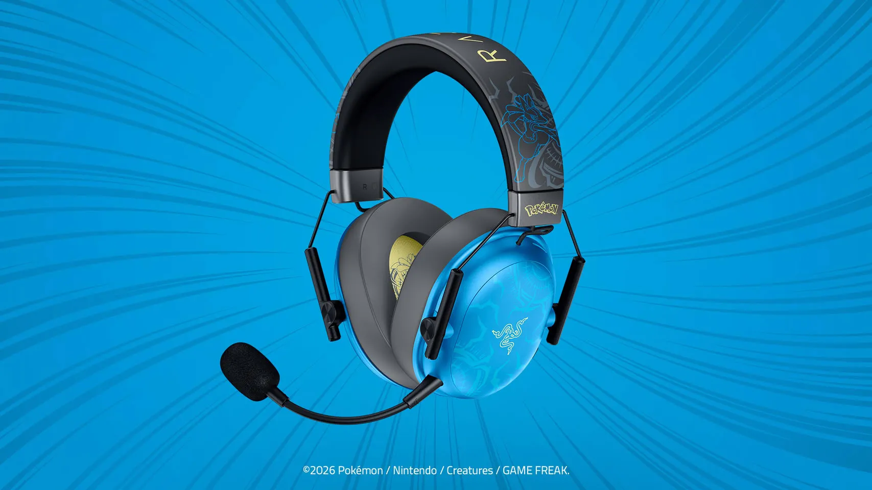 Los tres auriculares de la colección Pokémon de Razer