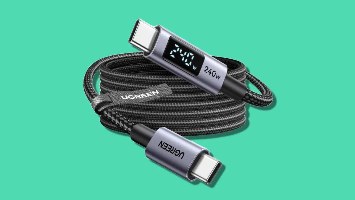 Cable USB-C Ugreen de 240 W con pantalla de potencia